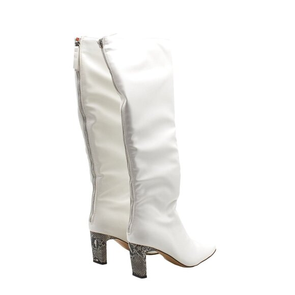 French Connection White Heeled Boots - Picture 6 of 8